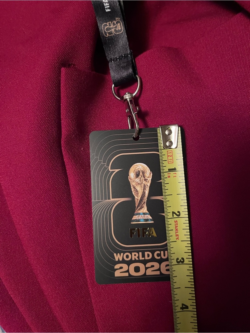 FIFA World Cup 2026 Black & Gold Event Badge Lanyard